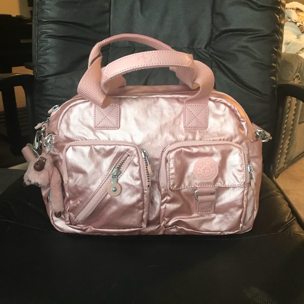 Kipling Defea Rose Gold Metallic Crossbody